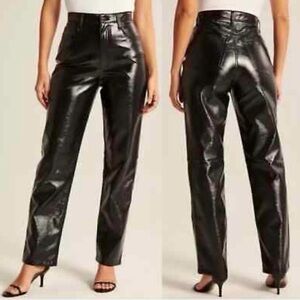 #253 Abercrombie & Fitch 90s Straight
Ultra High Rise Vegan Leather
Pants